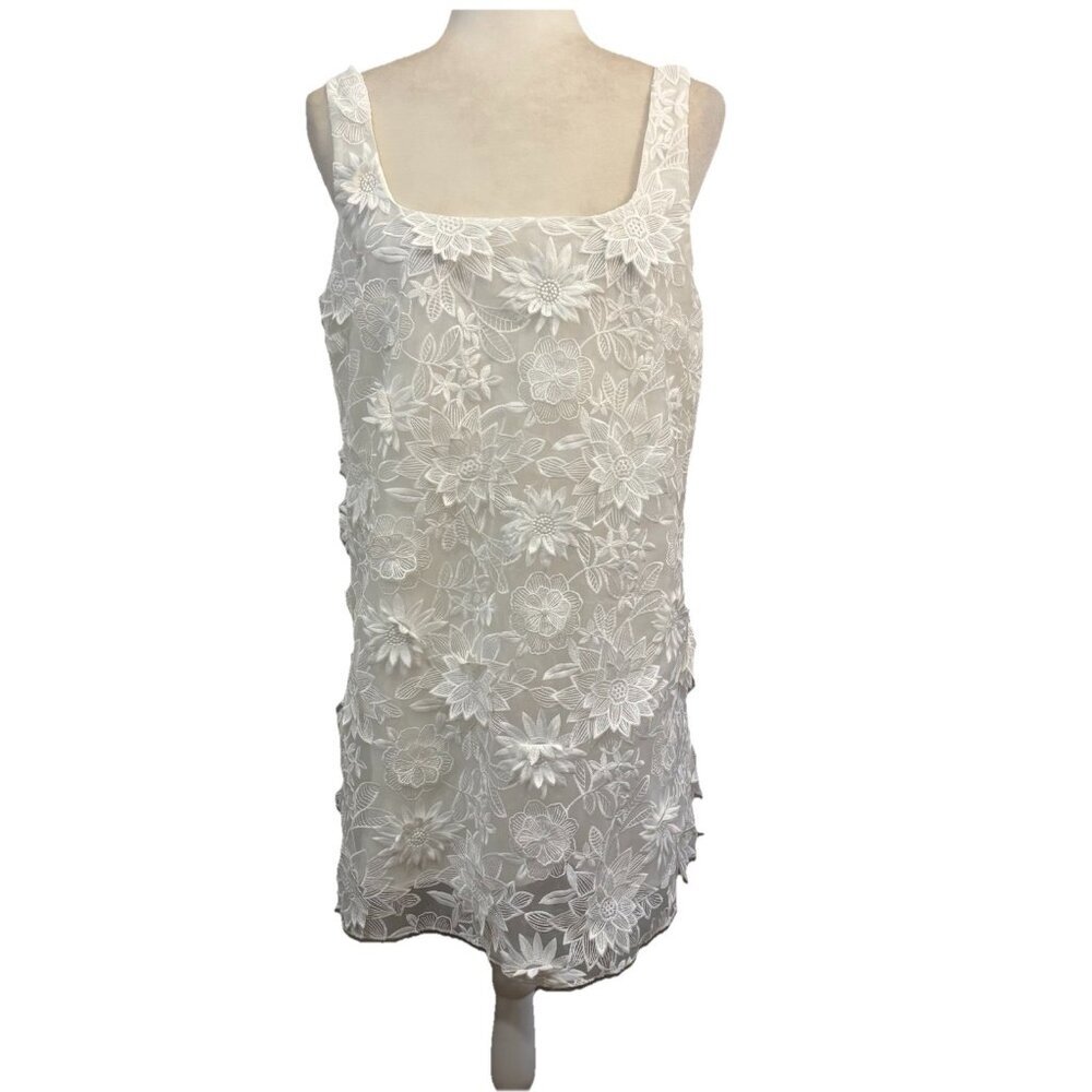 Zara White Floral Lace Mini Dress